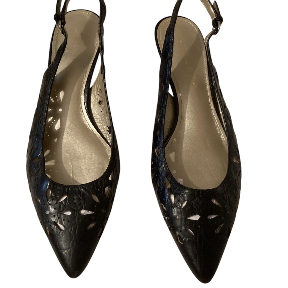 Caress a Kitten Heels Sling Back Leather Sandals